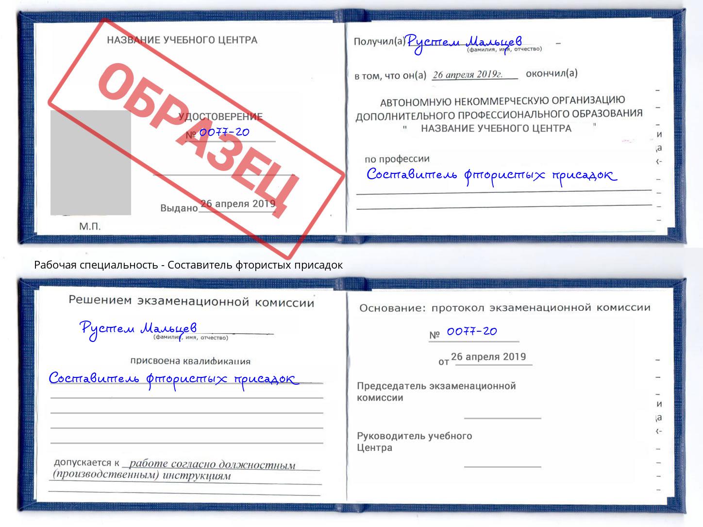 Составитель фтористых присадок Канск